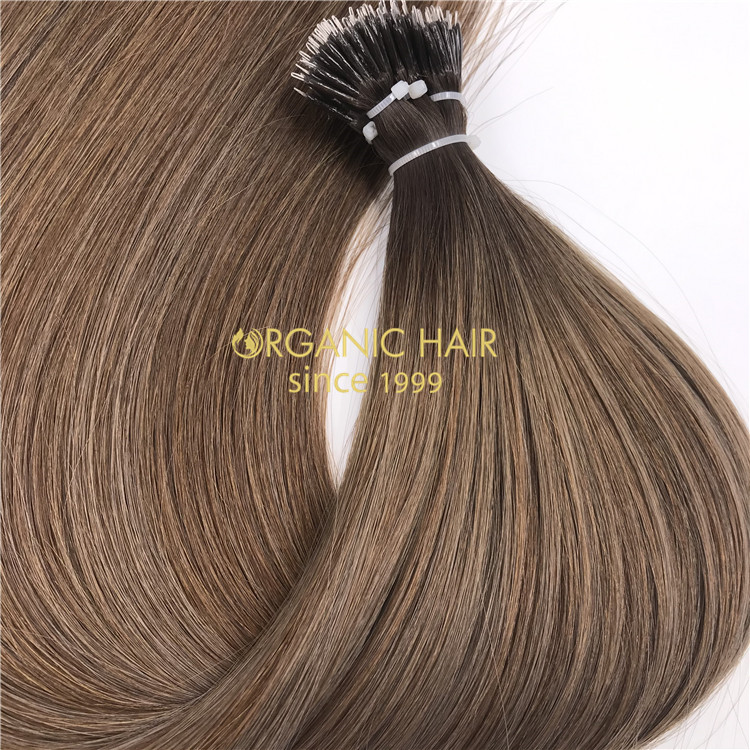 Human rooted color nano rings hair extensions and customized color X246